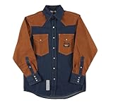 Rasco Fire Retardant DENIM-BROWN DUCK Shirt FR Western with Snaps 10 oz