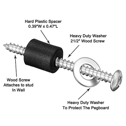 Pegboard Mounting Kit, Includes Screws, Spacers and Washers for 1/8