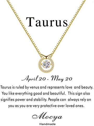 Mocya Horoscope Necklace 12 Constellations Necklace Woman Jewelry Dancing Necklace Birthday Gifts