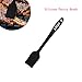 Silicone Oven Mitts Set including Kitchen Oven Gloves, Pot Holder and 1 Pastry Brush for Baking and Bbq Heat Resistant (Black)
