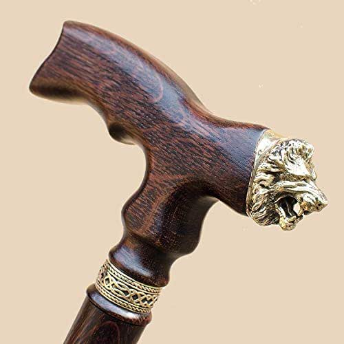 Handmade Lion Mens Cane Unique Walking Stick for Gentleman