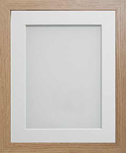 Frame Company Allington Range Beech Picture Photo Frame with White Mount Mount, 16x12 for pic size 14x10' * Choice of Sizes* Fitted with Glass