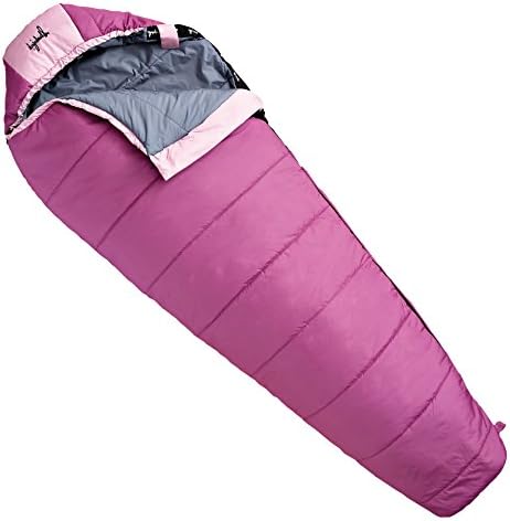 Kids Sleeping Bag for Girls 30 degree Pink Mummy Children Sleepover Camping