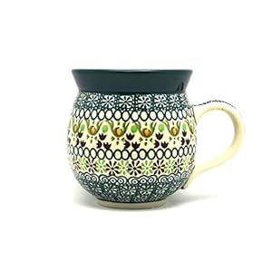 Polish Pottery Mug – 11 oz. Bubble – Mint Chip