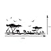 DNVEN Border African Elephants Mural Vinyl Wall Decals Safari Africa Jungle Animal Elephant Giraffe Wall Decors Forest Animals Wall Decals Scene for Kids Nursery Bedroom 63 inches x 30 inches