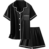 Schbbbta Girls Womens Pajamas, Satin Silky Pjs Set Kids 2Pcs Button-Down Nightwear Sleepwear Gift for Mommy and me