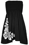 Chocolate Pickle New Womens Floral Print Boob Tube Top ( Black, 1X )