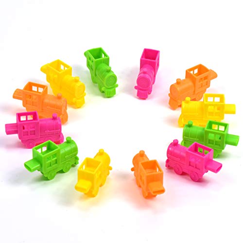 J&J'S TOYSCAPE Plastic Train Toy Whistles (Pack of 36) Perfect for Birthday Party Favors, Kid's Game Prizes,, Goody Bag Fillers