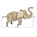 MICHLEY 1pc 3D Wooden Jigsw Puzzle Kid Educational Woodcraft DIY Kit Toy Simulation Models Little Elephant