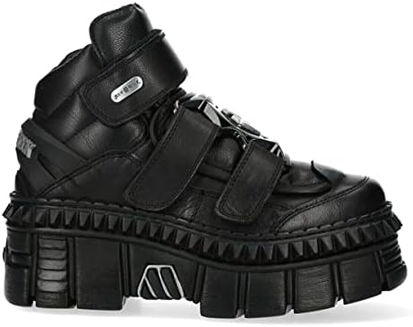 Amazon.com | New Rock WALL106-S12 Mens Black Leather Platform