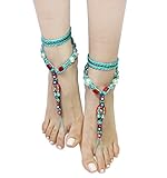 Bohemian Style Seed Bead Barefoot Sandals Anklet (Sold As Pair)