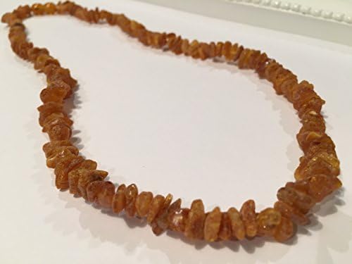 Arthritis Carpal Tunnel Necklace - 18 Inch Raw UnPolished Honey Baltic Amber Adult Certified authentic Swelling, sciatica, headache migraine, back ache