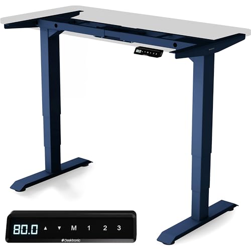 Desktronic Electric Standing Sitting Desk - Stabilized Height Adjustable Desk - Standing Sitting Desk - Touch Control - Memories - Built-in USB Ports - Desk for All Sizes
