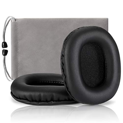 Replacement Earpads Cushion,Ear Pads Cover Compatible with Audio-Technica ATH Sony MDR AKG HifiMan Philips Fostex Monoprice Large Over The Ear Headphones 1 Pair- (Black)