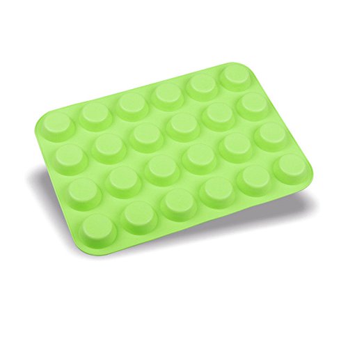 Cupcake Decorating Tools,Gillberry Mini Muffin Silicone Soap Cookies Cupcake Bakeware Pan Tray Mould-24 Cavity (Green)