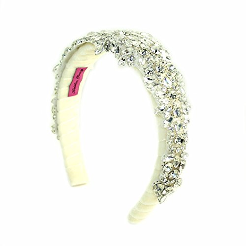 Crusted Crystals Velvet Headband (Ivory)