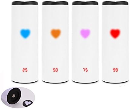 Koreyoshi 380ml Magical Tea Coffee Vacuum Cup Touch Sensing Mug with LED Temperature Display Love Heart Shaped Color Changing Stainless Thermos for Christmas Gift,Students,Lovers (1)