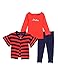 Nautica Girls' Three Piece Sweater, Top and Pant Set