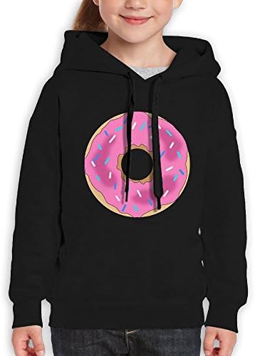 Pink Donut Long Sleeve 3D Digital Print Pullover Hoodie Sweatshirt For Young Unisex Kid