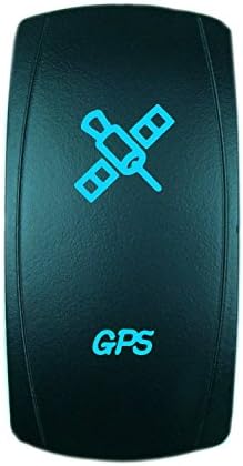 QUNQI STAR 5 pin Laser Backlit Rocker Switch GPS 20A 12V On/off LED Light Toggle Switch (Blue)