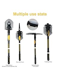 Herramienta Pala, chinlin coche martillo de emergencia portátil Heavy Duty Kit de supervivencia multifunción pala plegable para acampada senderismo