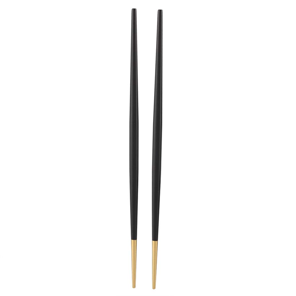 Alvinlite 304 Stainless Steel Chopstick Japanese Sushi Gold Chopsticks Tableware Set Korean Chopsticks Set 22cm |Black Gold| chopstick sushi