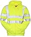 Forever Mens High Visibility Hi Vis Safety Hooded Sweatshirt Top