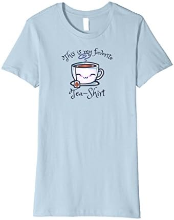 Womens Kawaii Teacup Pun T-shirt XL Baby Blue