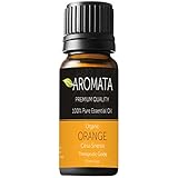 Organic 100%-Pure Orange Essential Oil by AROMATA -- Enjoy the warm, mood-lifting, antioxidant benefits of this premium-quality, undiluted, therapeutic-grade orange oil (15ml)