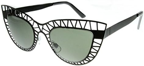 Aloha Eyewear Women's "Mouse Trap" Cateye 48mm Sunglasses w/ Metal Mesh Cutout (Black)