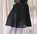 WOOSUN Women Girls Chiffon Ballet Skirt Dance Wrap Skirt Adjustable Waist Tie Ballet Skirts 38cm (Black)
