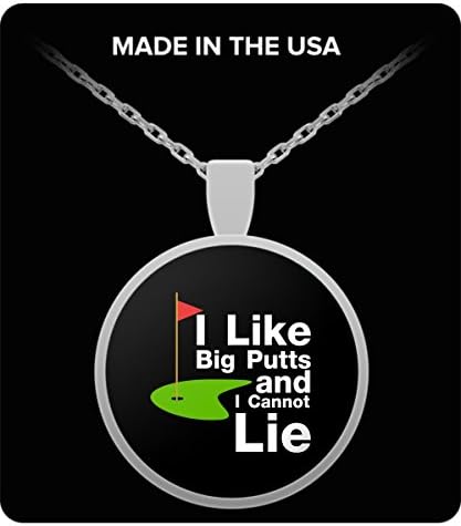 I Like Big Putts and I Cannot Lie Golf Funny Golfing Gift Necklace