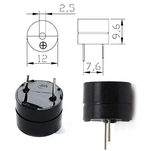 ToToT 120PCS Black 5V Active Buzzer Continous Beep Continuously Alarm Tone Mini