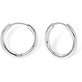 Small Gold Hoop Earrings Lightweight: Hinged Huggie Hoop Earrings for Lobe Cartilage Helix Tiny Hoops Earrings in Gold Plated Silver Black for Women Men (Set of 1-5 Pairs)