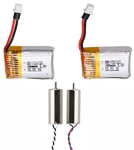 DeeRC 2 PCS 3.7v 180mAh LiPO Battery For MJX X902 black , Clockwise /Anti-clockwise Motors