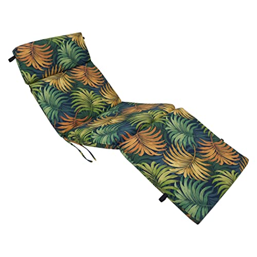 72-Inch By 24-Inch Patterned Polyester Outdoor Chaise Lounge Cushion 93475-Reo-61