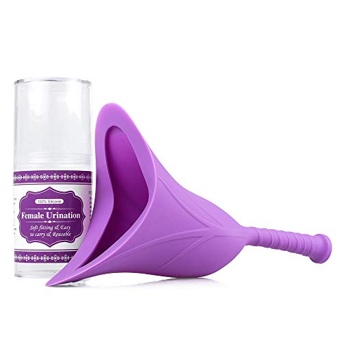 Female Urination Device, WOVTE Fool proof Urinal Allows Women to Pee Standing Up, Lightweight Design for Outdoor Activities & More with Medical Grade Silicone (Reusable)-with Discreet Carry Bag
