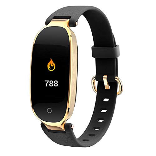 Beauenty Lady Smart Wristband watch Sport Heart Rate bracelet fitness sport activity tracker woman super stylish Black/Gold