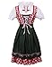 Colorful House Womens Oktoberfest Beer Maid Fancy Dress Costume, Red and Green,Size M