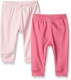 The Children's Place Baby Solid Two Pack Pants, Shell Pink, 6-9 Months