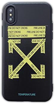 Off White OW Spoof Stickers Logo Mobile Phone Case for Apple iPhone 10 X Generation Black Color