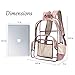NiceEbag Clear Backpack with Cosmetic Bag & Case, Clear Transparent PVC Multi-pockets School Backpack Outdoor Bookbag Travel Makeup Quart Luggage Pouch Organizer Fit 15.6 Inch Laptop (Rose Gold)