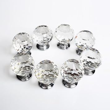 Revesun 10pcs Lot Diameter 50mm Clear Crystal Glass Door Knobs