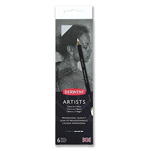 Derwent Artists Black & White Pencils, Set of 6 Art