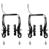 RUJOI Mountain Bike V-Brake Front Rear Pair Set (with Brake Knot) for Mountain Bike, Road Bike Black (2 Pack)