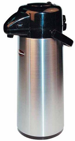 Winco 2.2 Liter Glass Lined Airpot, Push Button