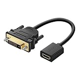 UGREEN DVI to HDMI Adapter Cable Bidirectional DVI-D Male to HDMI Female Video Converter Support 1080P Compatible for Raspberry Pi, TV Box, TV Stick, Graphics Card, Wii U, Laptop and More