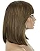 Beauart 12” 100% Remy Human Hair Short Bob Wigs for Women Straight Hair Brown Highlights Bob Wigs with Hair Bangs,Trendy and Natural Looking Everyday Wear Wigs