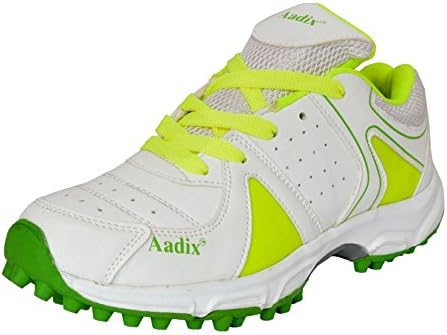 Unisex PU Zuri-1099 Light Weight and Comfy Cricket Shoes (White, 5 India/UK)