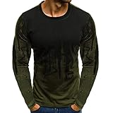 IEason Men top Men Gradient Color Long-Sleeve Beefy